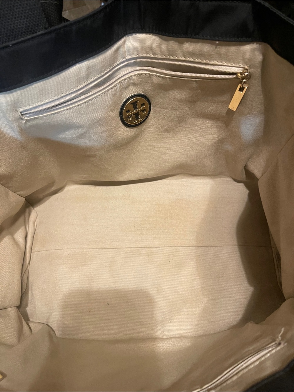 Tory Burch Black Nylon Tote with Patent Trim - Picture 5 of 9
